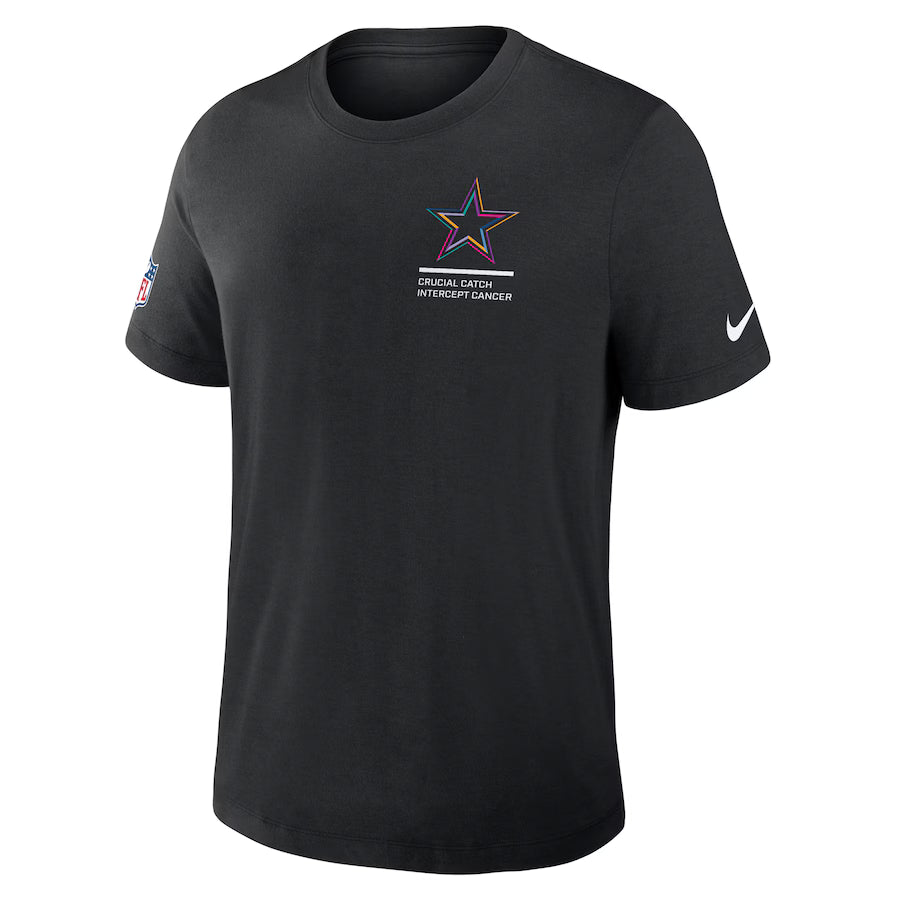 Dallas Cowboys Nike Black 2025 NFL Crucial Catch Tri-Blend Dri-FIT T-Shirt NYC Jackets