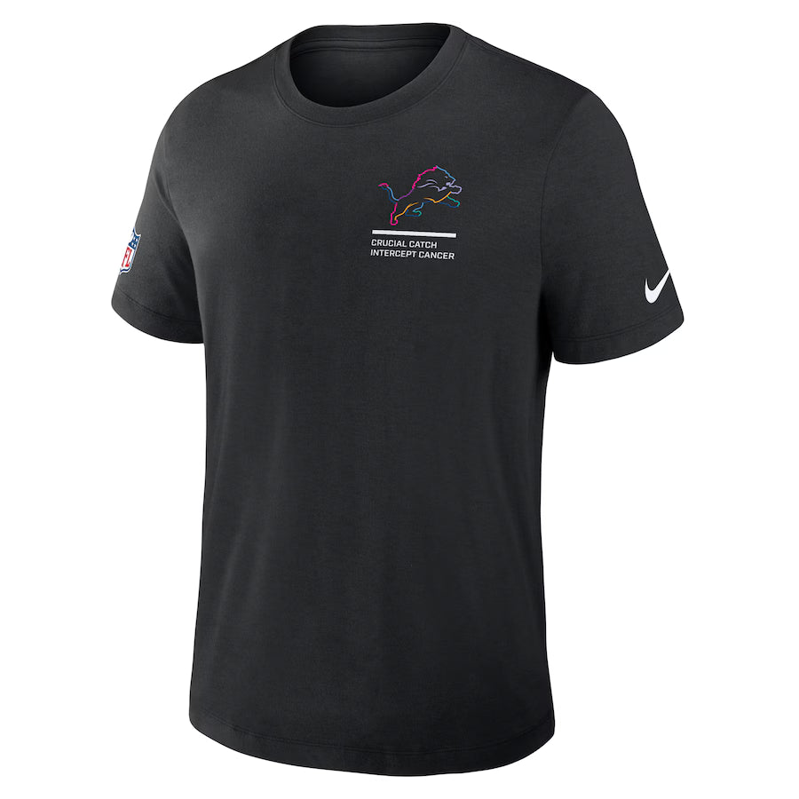 Detroit Lions Nike Black 2025 NFL Crucial Catch Tri-Blend Dri-FIT T-Shirt NYC Jackets