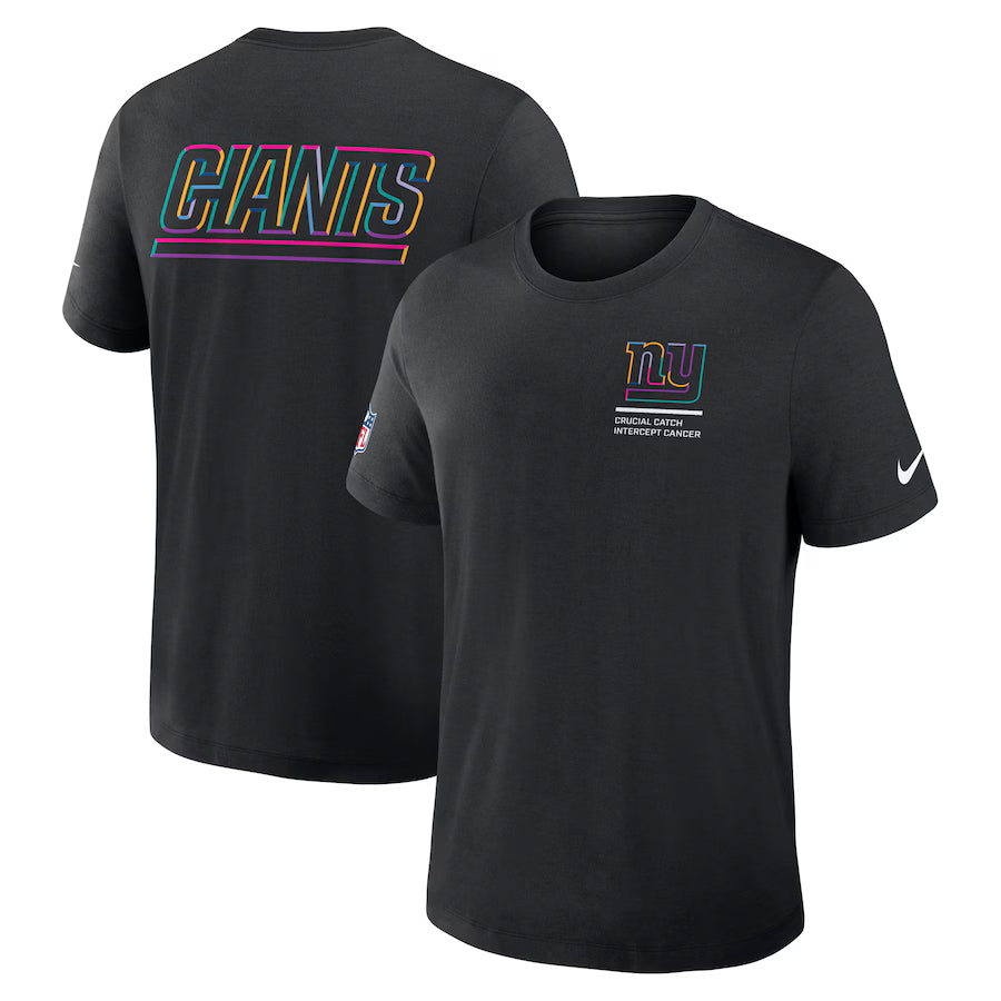 New York Giants Nike Black 2025 NFL Crucial Catch Tri-Blend Dri-FIT T-Shirt NYC Jackets