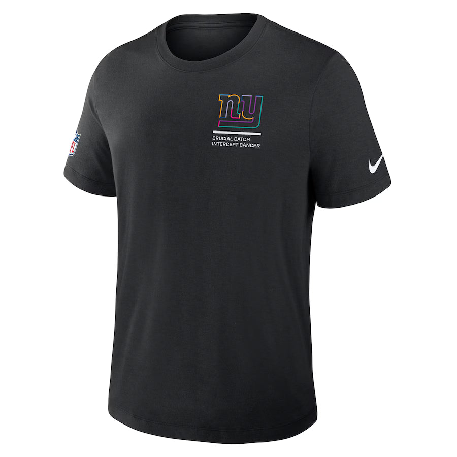 New York Giants Nike Black 2025 NFL Crucial Catch Tri-Blend Dri-FIT T-Shirt NYC Jackets