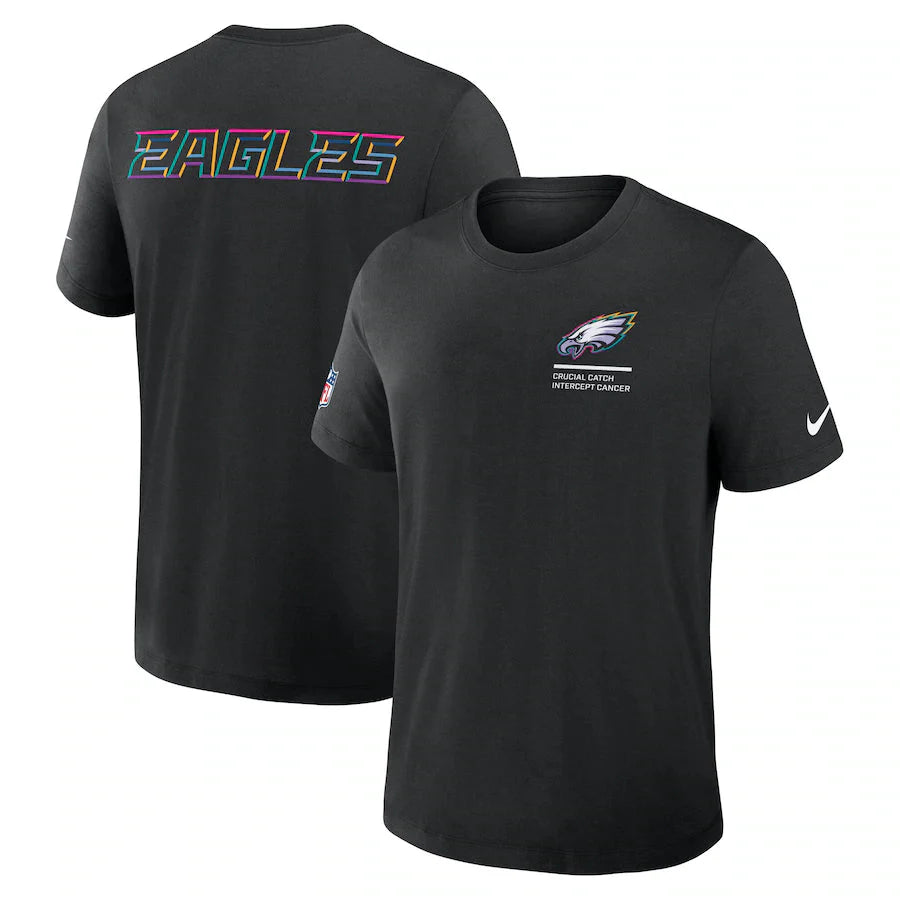 Philadelphia Eagles Nike Black 2025 NFL Crucial Catch Tri-Blend Dri-FIT T-Shirt NYC Jackets