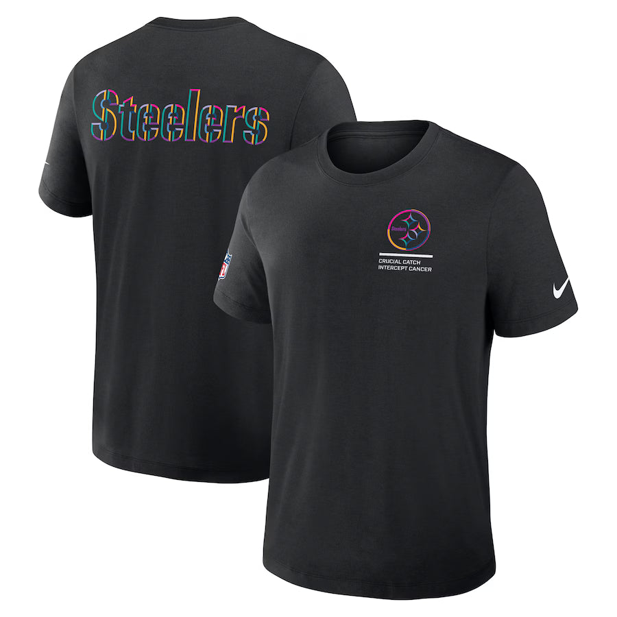 Pittsburgh Steelers Nike Black 2025 NFL Crucial Catch Tri-Blend Dri-FIT T-Shirt NYC Jackets