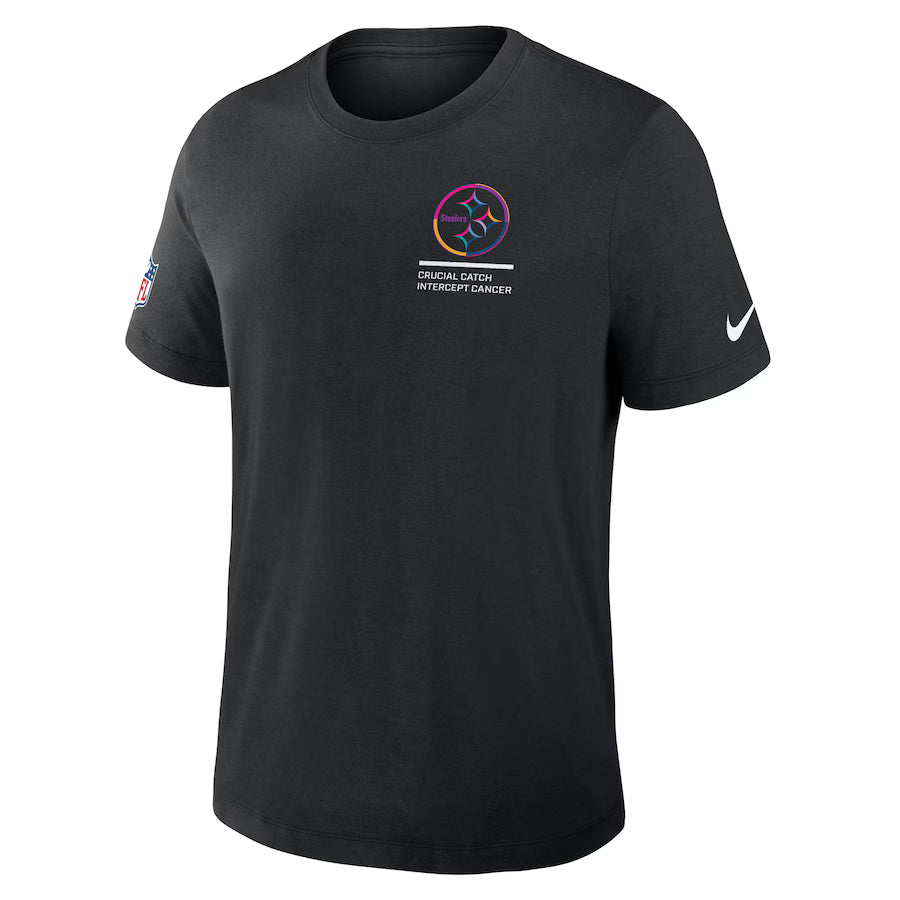Pittsburgh Steelers Nike Black 2025 NFL Crucial Catch Tri-Blend Dri-FIT T-Shirt NYC Jackets