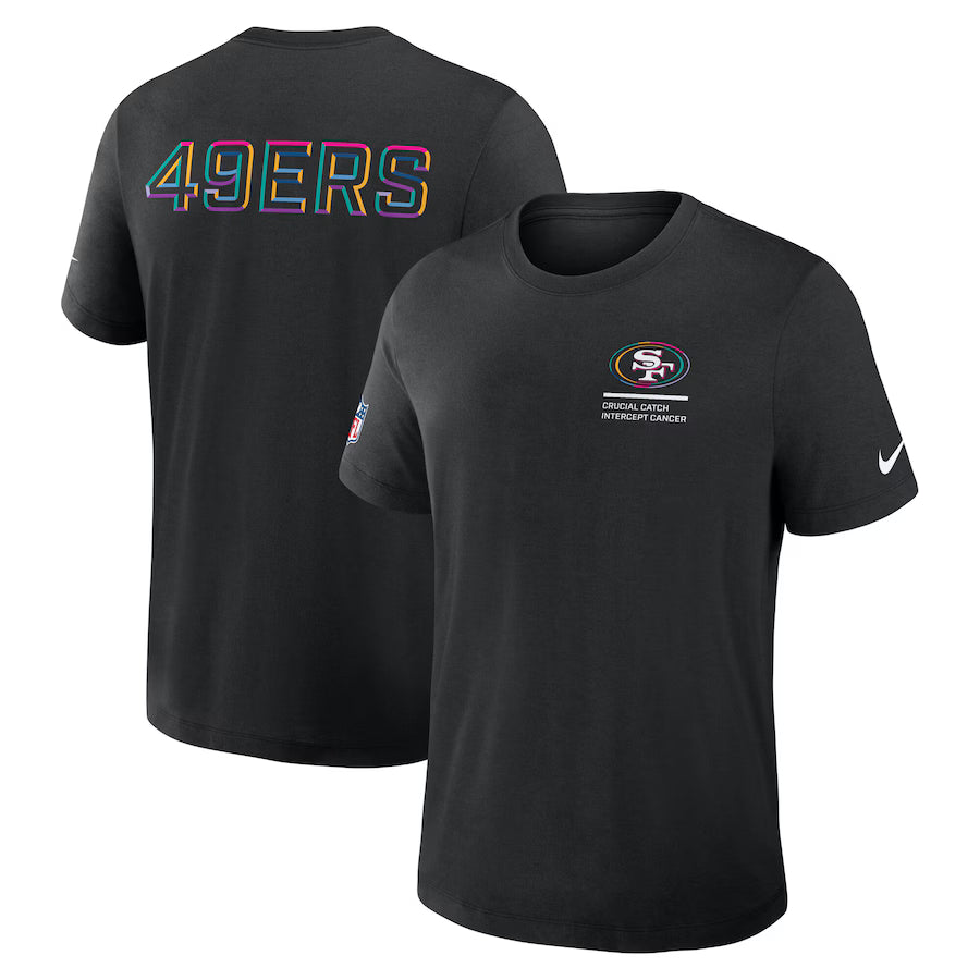 San Francisco 49ers Nike Black 2025 NFL Crucial Catch Tri-Blend Dri-FIT T-Shirt NYC Jackets