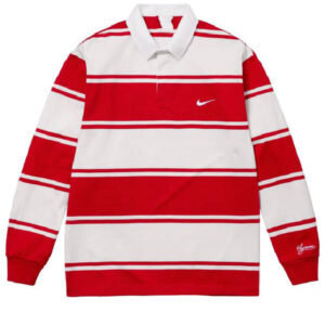 Travis Kelce Red Striped Rugby Shirt