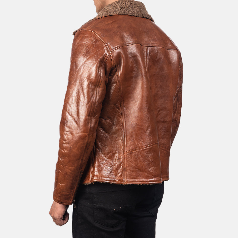 Furton Disressed Black Leather Biker Jacket