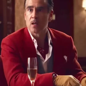 Colin Farrell Ballad of a Small Player 2025 Red Blazer