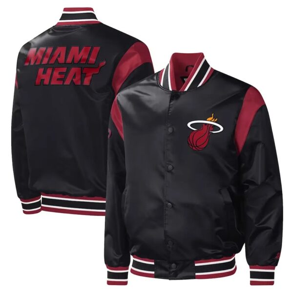 Miami Heat Force Play Varsity Satin Jacket