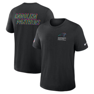 Carolina Panthers Nike Black 2025 NFL Crucial Catch Tri-Blend Dri-FIT T-Shirt
