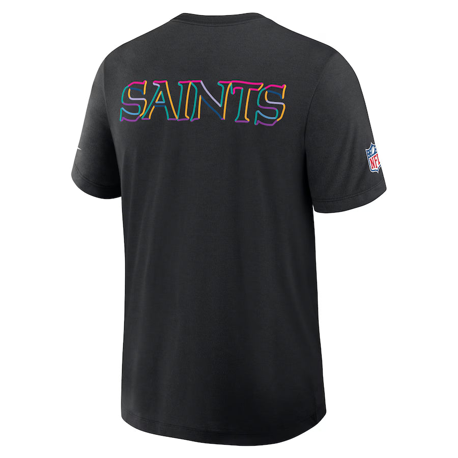 New Orleans Saints Nike Black 2025 NFL Crucial Catch Tri-Blend Dri-FIT T-Shirt