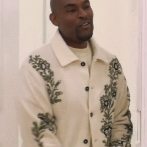 Celebs Go Dating S14 Paul C Brunson Leaf Embroidered Jacket