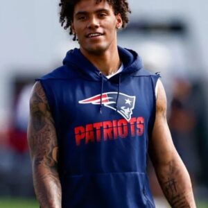 Christian Gonzalez New England Patriots Sleeveless Hoodie