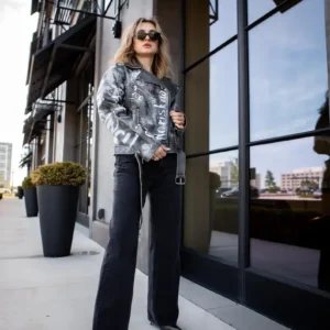 Custom Text Jacket Painted Faux Leather Motorcycle Jacket Danger