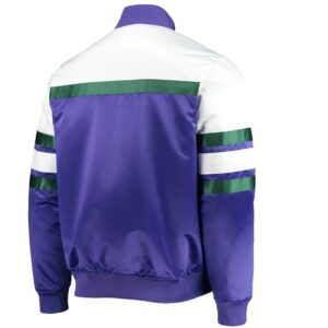 Milwaukee Bucks Hardwood Classics Script Purple Satin Jacket