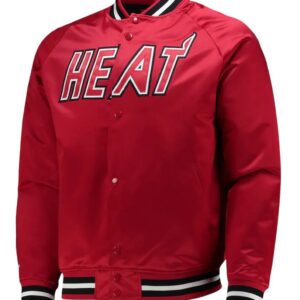 Miami Heat Hardwood Classics Red Satin Jacket