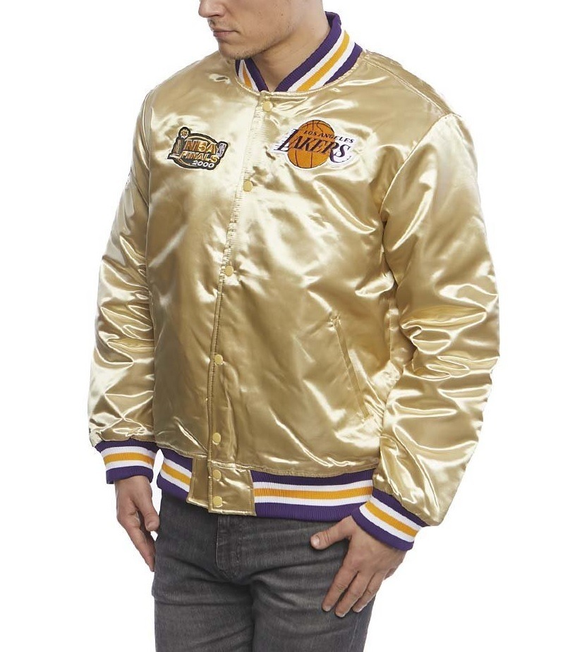LA Lakers Championship Game Gold Satin Jacket