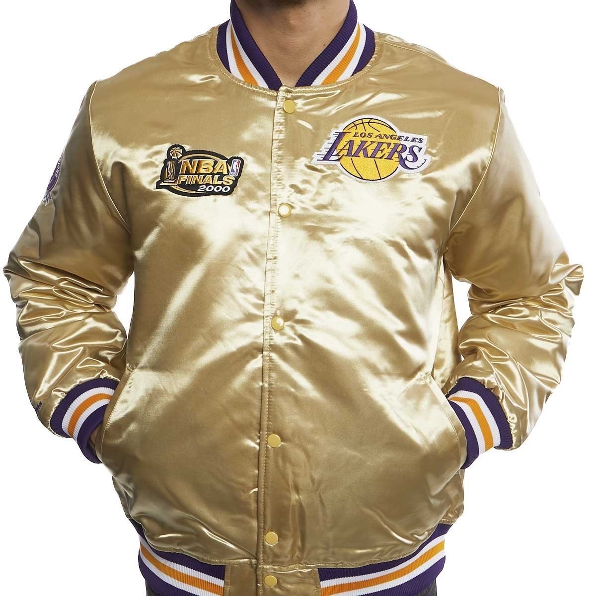 LA Lakers Championship Game Gold Satin Jacket