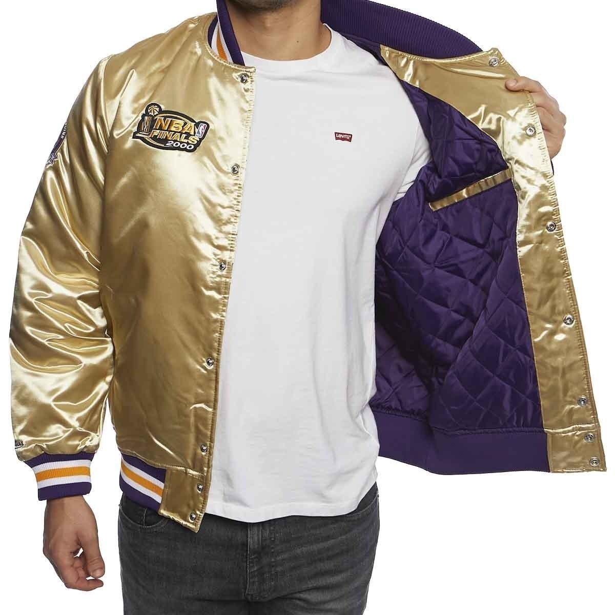 LA Lakers Championship Game Gold Satin Jacket