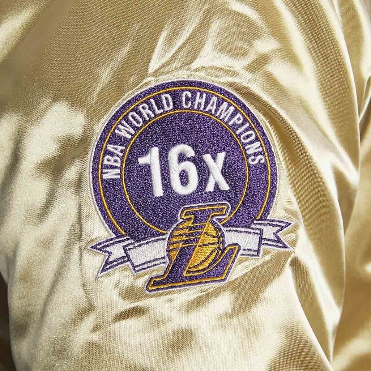 LA Lakers Championship Game Gold Satin Jacket