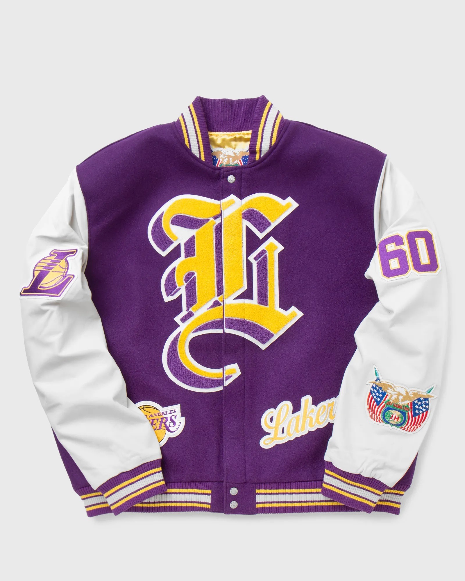 LA Lakers Purple and White Wool Letterman Jacket