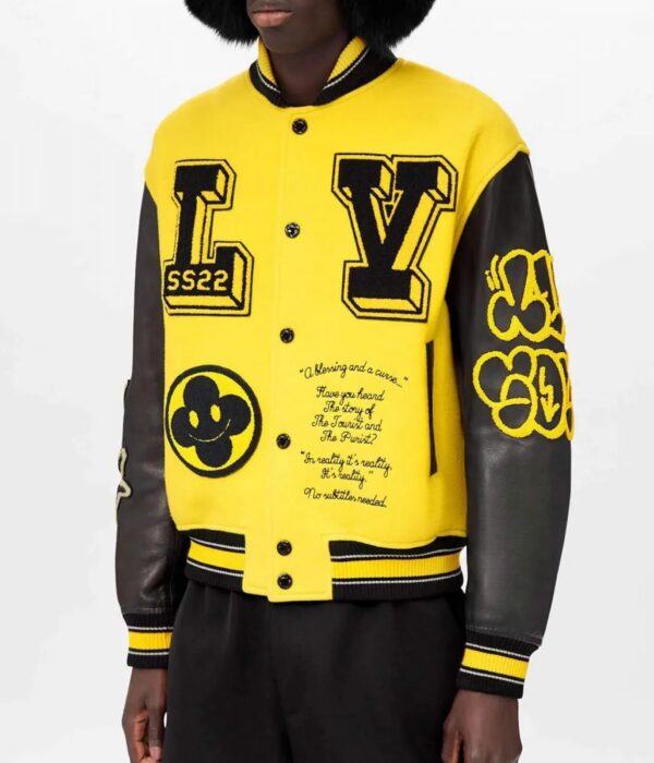 Louis Vuitton Letterman Yellow and Black Varsity Jacket