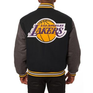 Los Angeles Lakers Black & Grey Wool Varsity Jacket