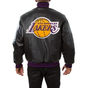 Los Angeles Lakers Black Leather Varsity Jacket