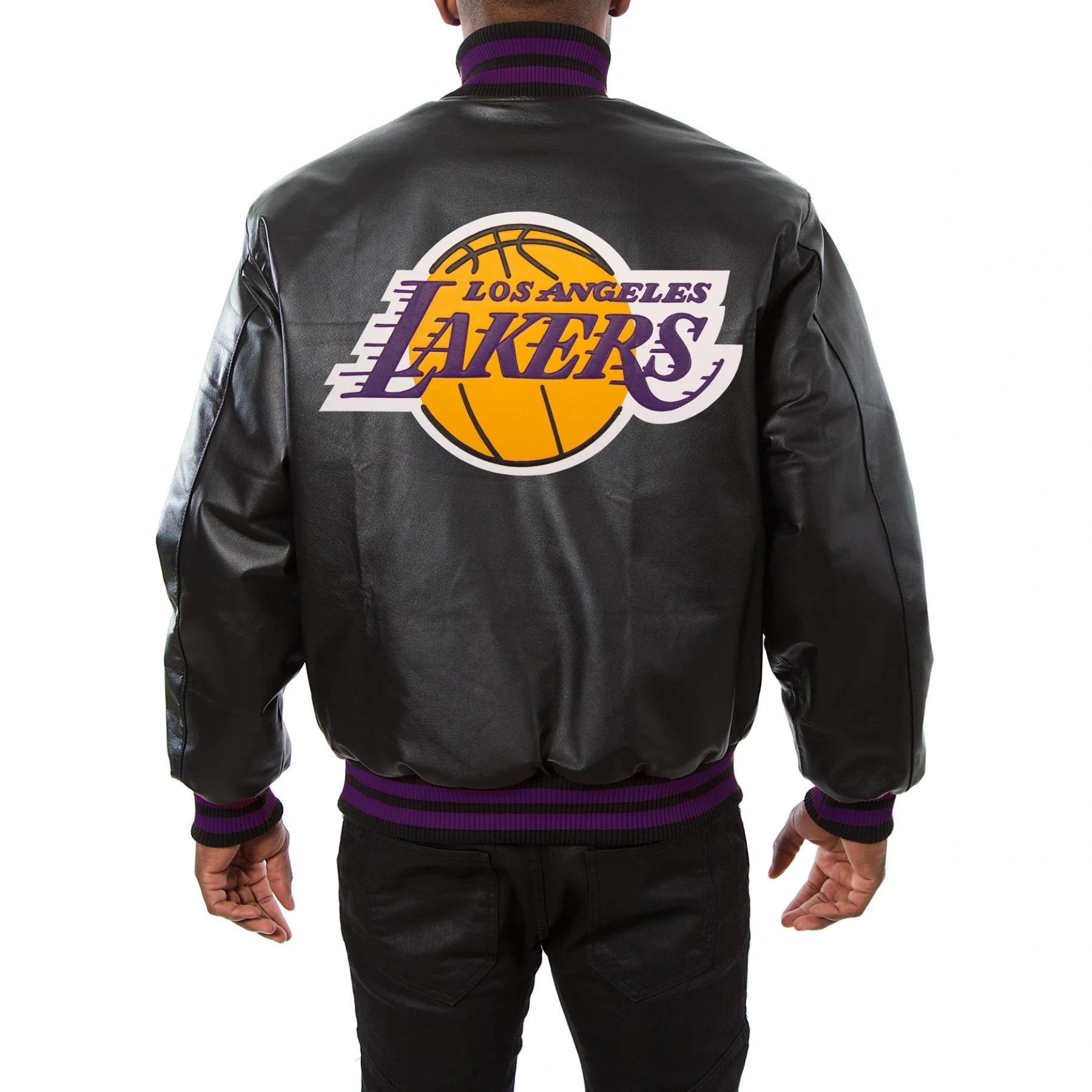 Los Angeles Lakers Black Leather Varsity Jacket