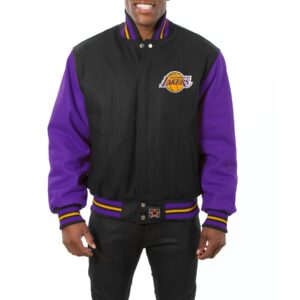 Los Angeles Lakers Black & Purple Wool Varsity Jacket
