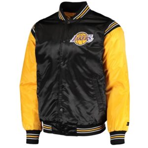 Los Angeles Lakers Enforcer Full-Snap Satin Varsity Jacket