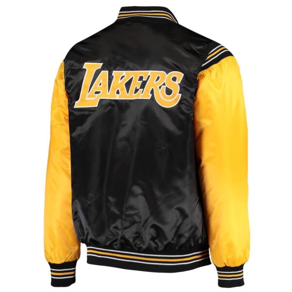 Los Angeles Lakers Enforcer Full-Snap Satin Varsity Jacket