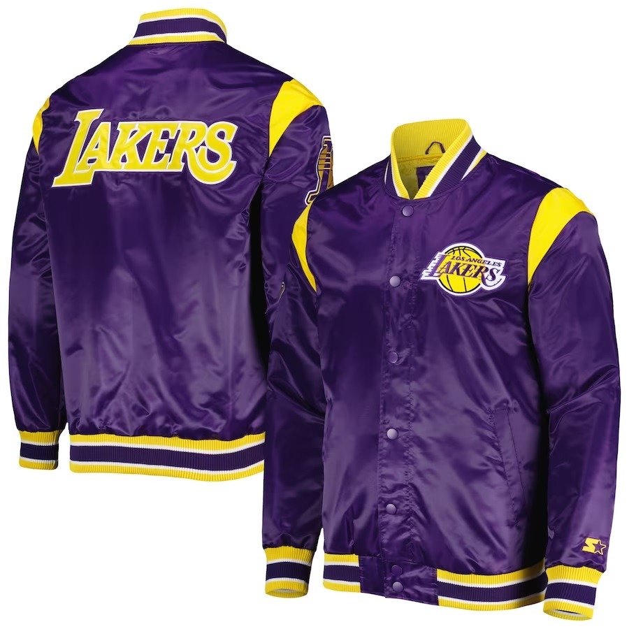 Los Angeles Lakers Force Play Purple Satin Jacket