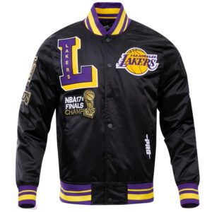 Los Angeles Lakers NBA Finals Champions Black Satin Jacket