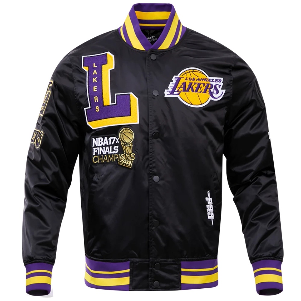 Los Angeles Lakers NBA Finals Champions Black Satin Jacket