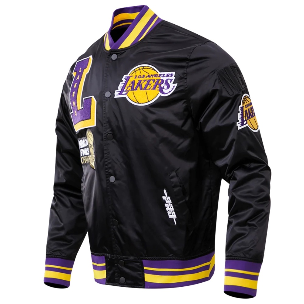 Los Angeles Lakers NBA Finals Champions Black Satin Jacket