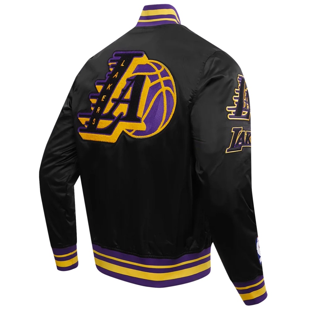 Los Angeles Lakers Pro Standard Mash Up Black Satin Jacket