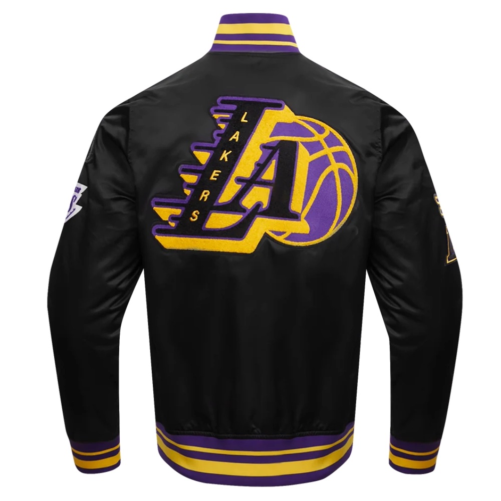 Los Angeles Lakers Pro Standard Mash Up Black Satin Jacket