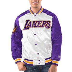 Los Angeles Lakers Renegade White & Purple Satin Jacket