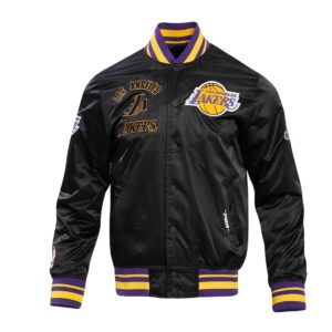 Los Angeles Lakers Retro Classic Rib Satin Varsity Jacket