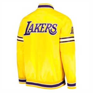 Los Angeles Lakers Slider Yellow Satin Varsity Jacket