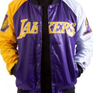 Los Angeles Lakers Tri-Color Varsity Satin Jacket