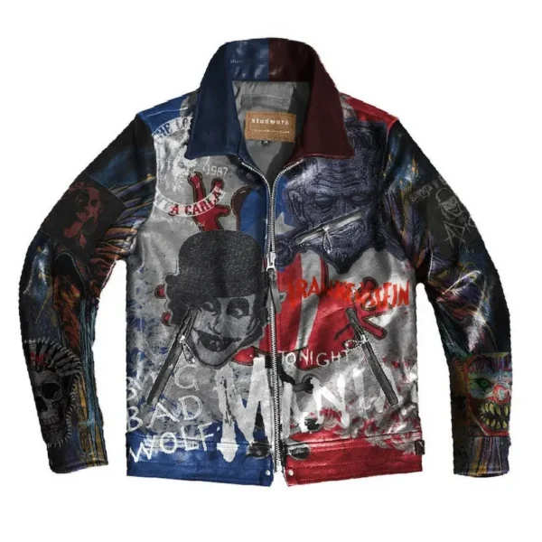 Men Fashion Patchwork Jacket, Gothic Handmade Frankenstein