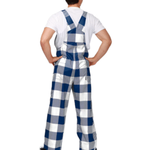 Men's FOCO Navy Dallas Cowboys Big Logo Plaid Overalls