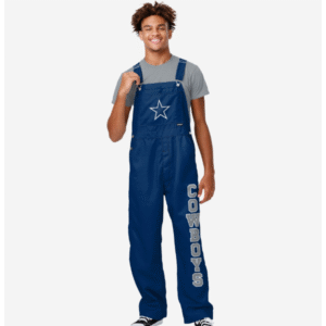 Dallas Cowboys Mens Solid Wordmark Bib Overalls