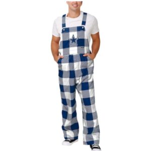 Men’s Navy Dallas Cowboys Big Logo Plaid Overall