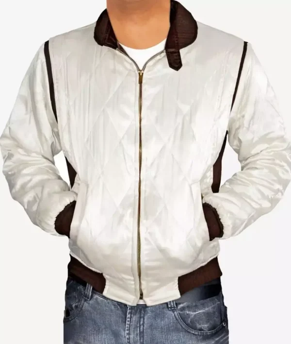 Men’s White Scorpion Logo Bomber Jacket