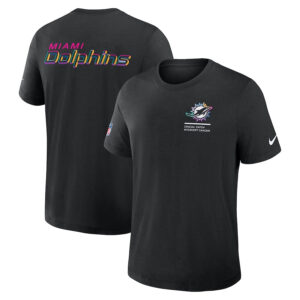 Miami Dolphins Nike Black 2025 NFL Crucial Catch Tri-Blend Dri-FIT T-Shirt