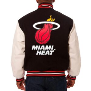 Miami Heat Black and White Varsity Jacket