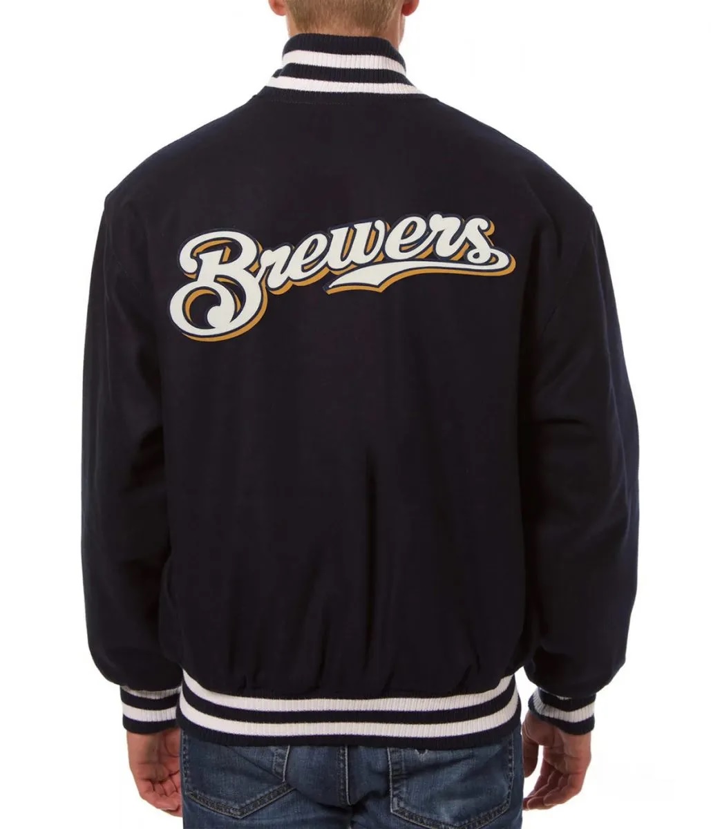 Milwaukee Brewers Handcrafted Logo Varsity Jacket
