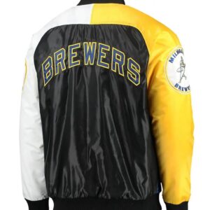 Milwaukee Brewers Tri-Color Full-Snap Satin Jacket
